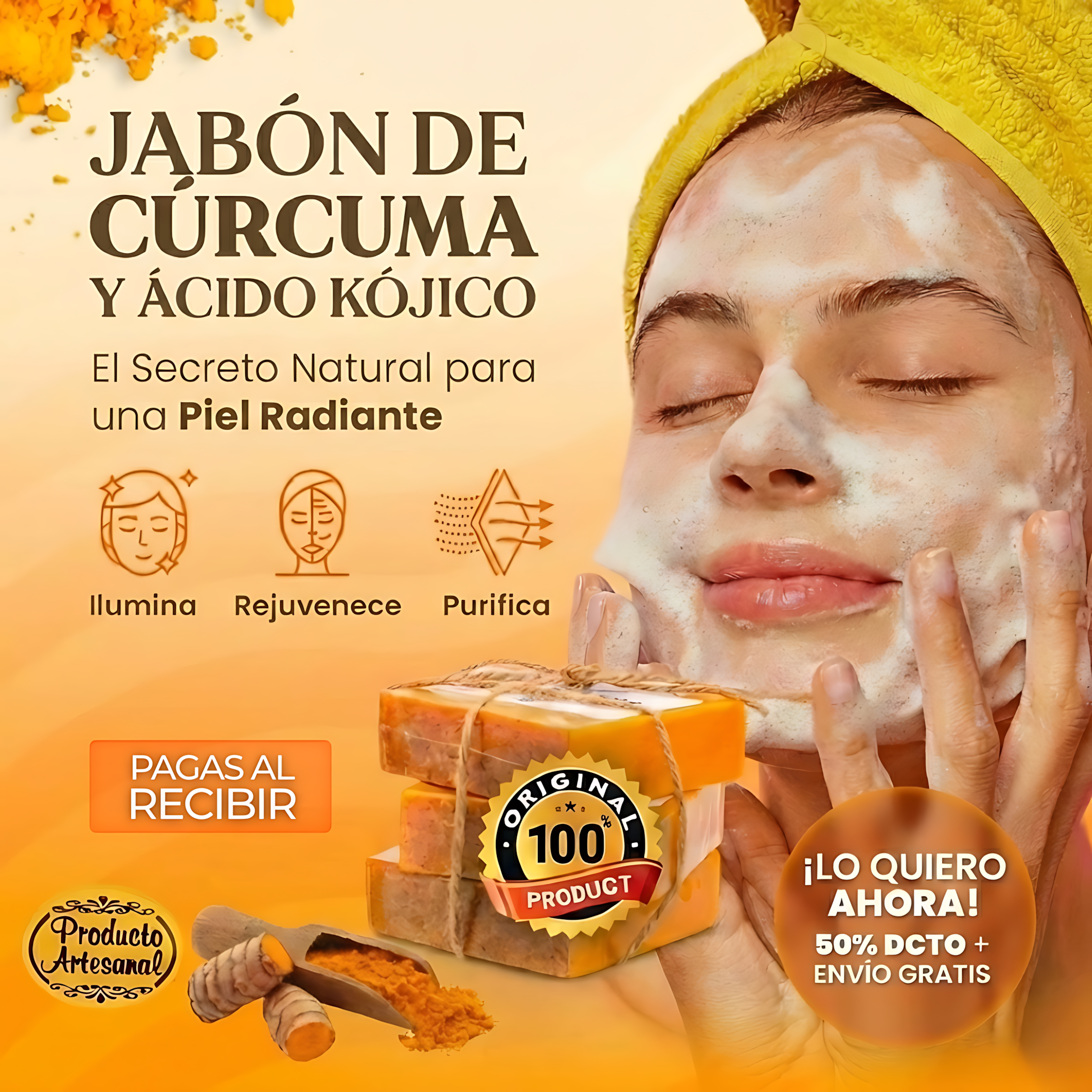 JABON CÚRCUMA Y ÁCIDO KÓJICO